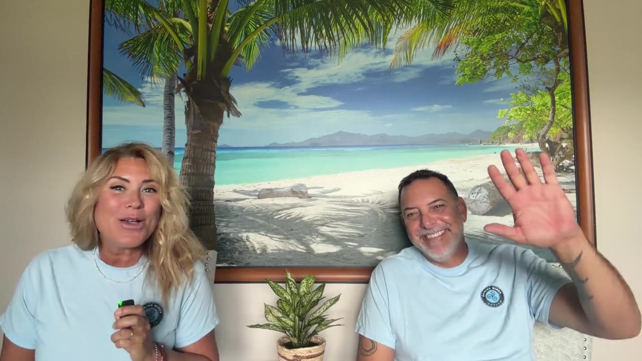 Dodie and Clint aboard, welcoming you to Guiding Winds Unplug